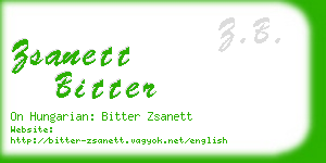 zsanett bitter business card